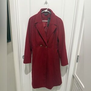 Curlbiuty Women's Deep Red Trench Coat
